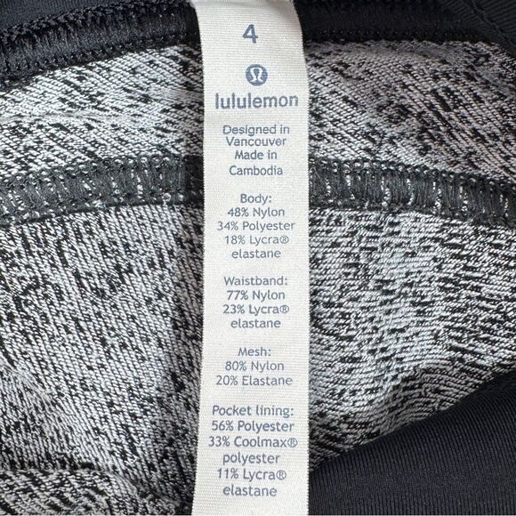Lululemon Run On Power Luxtreme Leggings Irregular Denim Twill Black White 4 - Picture 9 of 14